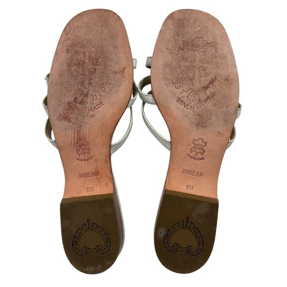 Brighton Womens Floral Sandals Size 7 Slip-On Beige Leather & Multi-Color Flower - Picture 7 of 9